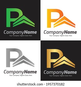 Letter P vector logo template, Colorful Letter P logo, Real Estate, Building and Construction Logo Design Template Vector Icon