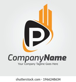 Letter P vector logo template, Colorful Letter P logo, Real Estate, Building and Construction Logo Design Template Vector Icon