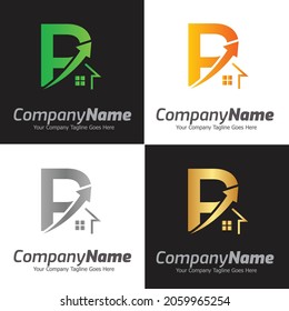 Letter P vector logo template, Colorful Letter P logo, Real Estate, Building and Construction Logo Design Template Vector Icon