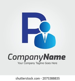 Plantilla para el logotipo del vector de la letra P, logotipo de la letra colorida P, logotipo de la empresa financiera, icono de la plantilla de diseño de los asesores del instituto financiero