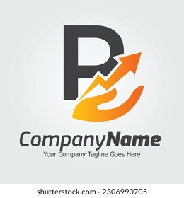 Plantilla para el logotipo del vector de la letra P, logotipo de la letra colorida P, logotipo de la empresa financiera, icono de la plantilla de diseño de los asesores del instituto financiero