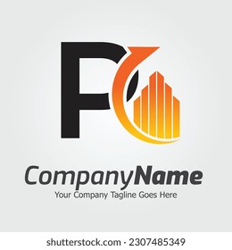 Letter P vector logo template, Colorful Letter P logo, Financial Company Logo, Financial Institute Advisors Logo Design Template Vector Icon