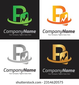 Letter P vector logo template, Colorful Letter P logo, Financial Company Logo, Financial Institute Advisors Logo Design Template Vector Icon