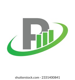 Plantilla para el logotipo del vector de la letra P, logotipo de la letra colorida P, logotipo de la empresa financiera, icono de la plantilla de diseño de los asesores del instituto financiero