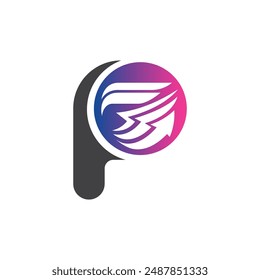 Letter P vector logo template, Colorful Letter P logo, Financial Company Logo, Financial Institute Advisors Logo Design Template Vector Icon
