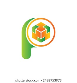 Letter P vector logo template, Colorful Letter P logo, Financial Company Logo, Financial Institute Advisors Logo Design Template Vector Icon