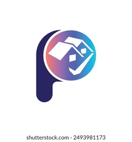 Letter P vector logo template, Colorful Letter P logo, Real Estate, Building and Construction Logo Design Template Vector Icon