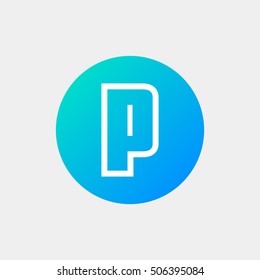 Letter P vector, logo. Useful as branding symbol, identity, alphabet element, circle app icon, clip art and illustration.