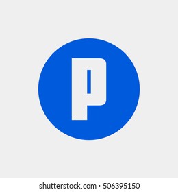 Letter P vector, logo. Useful as branding symbol, identity, alphabet element, circle app icon, clip art and illustration.