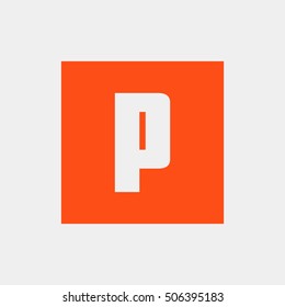 Letter P vector, logo. Useful as branding symbol, identity, alphabet element, square app icon, clip art and illustration.