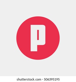Letter P vector, logo. Useful as branding symbol, identity, alphabet element, circle app icon, clip art and illustration.