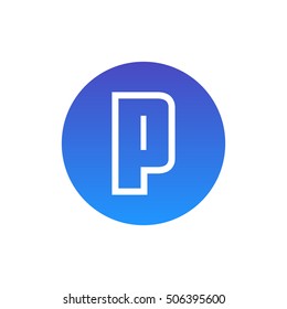 Letter P vector, logo. Useful as branding symbol, identity, alphabet element, circle app icon, clip art and illustration.