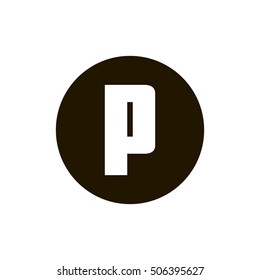 Letter P vector, logo. Useful as branding symbol, identity, alphabet element, circle app icon, clip art and illustration.
