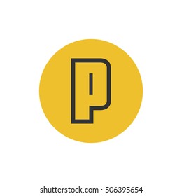 Letter P vector, logo. Useful as branding symbol, identity, alphabet element, circle app icon, clip art and illustration.