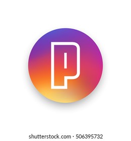 Letter P vector, logo. Useful as branding symbol, identity, alphabet element, circle app icon, clip art and illustration.