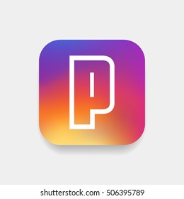 Letter P vector, logo. Useful as branding symbol, identity, alphabet element, square app icon, clip art and illustration.