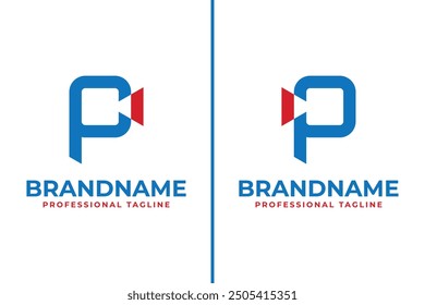 Letter P Video Camera Logo, suitable for any broadcast business with P initial