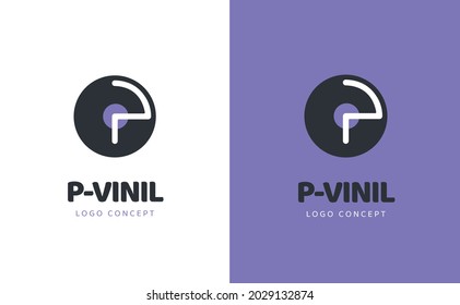 Letra P y vil - concepto de logotipo retro
