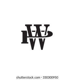 letter P and W monogram logo
