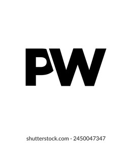 Letter P and W, PW logo design template. Minimal monogram initial based logotype.