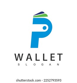 Letter P Wallet logo design template, Payment icon