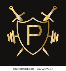Letter P Warrior Logo Design Concept For Security, Safety and Defense Symbol