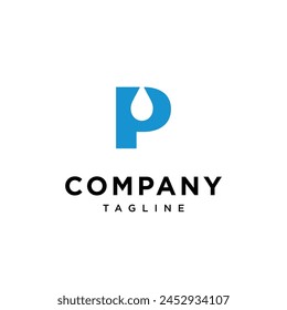 Letter P Water Drop Logo icon vector template.eps