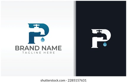 Letter P water faucet logo	