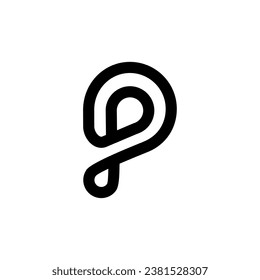 the letter P and water lines make a modern logo