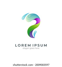 Letter P with water splash logo - abstract initial name vector icon