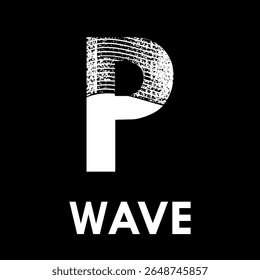 Letter p with wave design logo template illustration