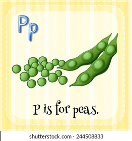 Una letra P que significa guisantes
