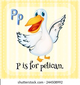 A letter P which stands for pelican