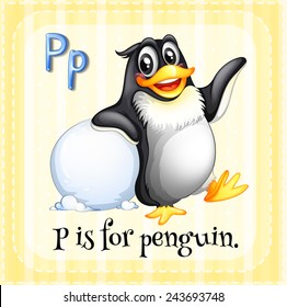 Una letra P que significa pingüino