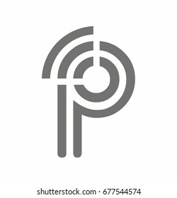 Letter P with WiFi logo vector