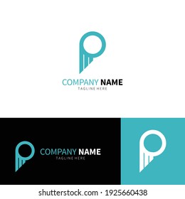 Elementos de plantilla de diseño de logotipo de carta P