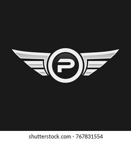 Letter P with wing vector design