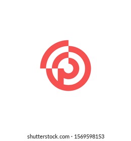 Letter P wireless circle logo design template