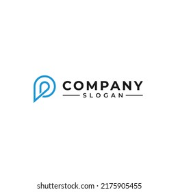 Letter P wordmark communication logo