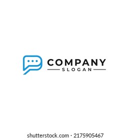 Letter P wordmark communication logo