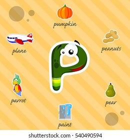 Letter P with words