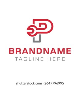 Letter P Wrench Logo, ideal for automotive, repair, or engineering industries