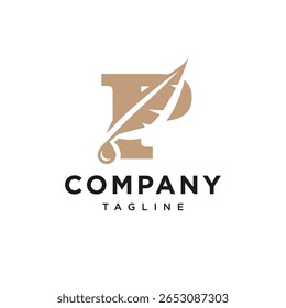 Letter P Writer Logo Icon Vector