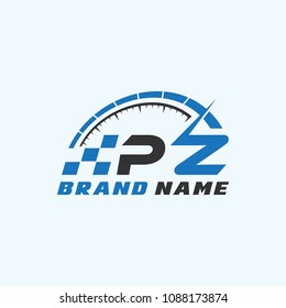 Letter P Z logo icon design template elements