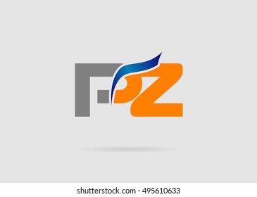 Letter p and z logo vector
