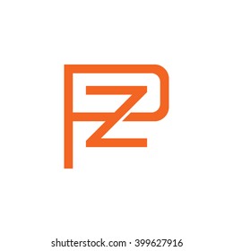 Letter P Z Monogram Logo Gray Stock Vector (Royalty Free) 399632968