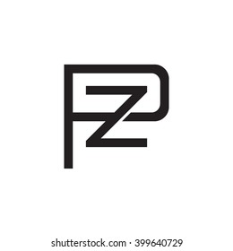 letter P and Z monogram logo black