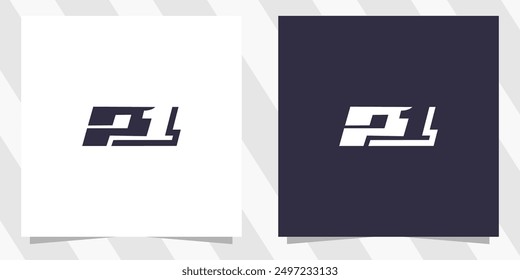 letter p1 logo design vector