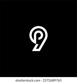 Letter P9 or 9P logo concept vector icon