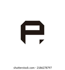 Letra PA AP P A cuadrado, símbolo geométrico de caja simple vector de logotipo